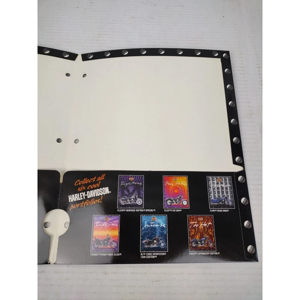 VTG 1996 Y2K Mead Portfolio Folder HARLEY DAVIDSON Motorcycle RIGHTEOUS USA H-D